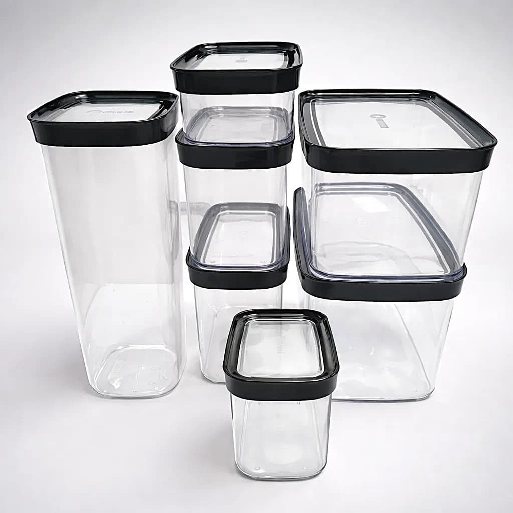 Conjunto de 7 Potes Herméticos para Organização de Mantimentos