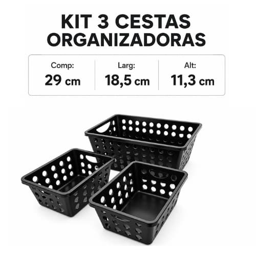Kit Cesta Organizadora Multiuso Reforçada
