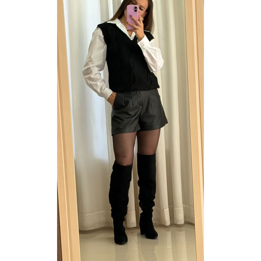 Bota Montaria Feminina Cano Longo Over The Knee Camurça Preta