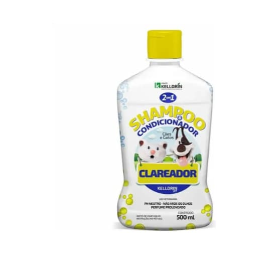 Shampo Kelldrin Condicionador Clareador Cães Gatos 2 Em 1