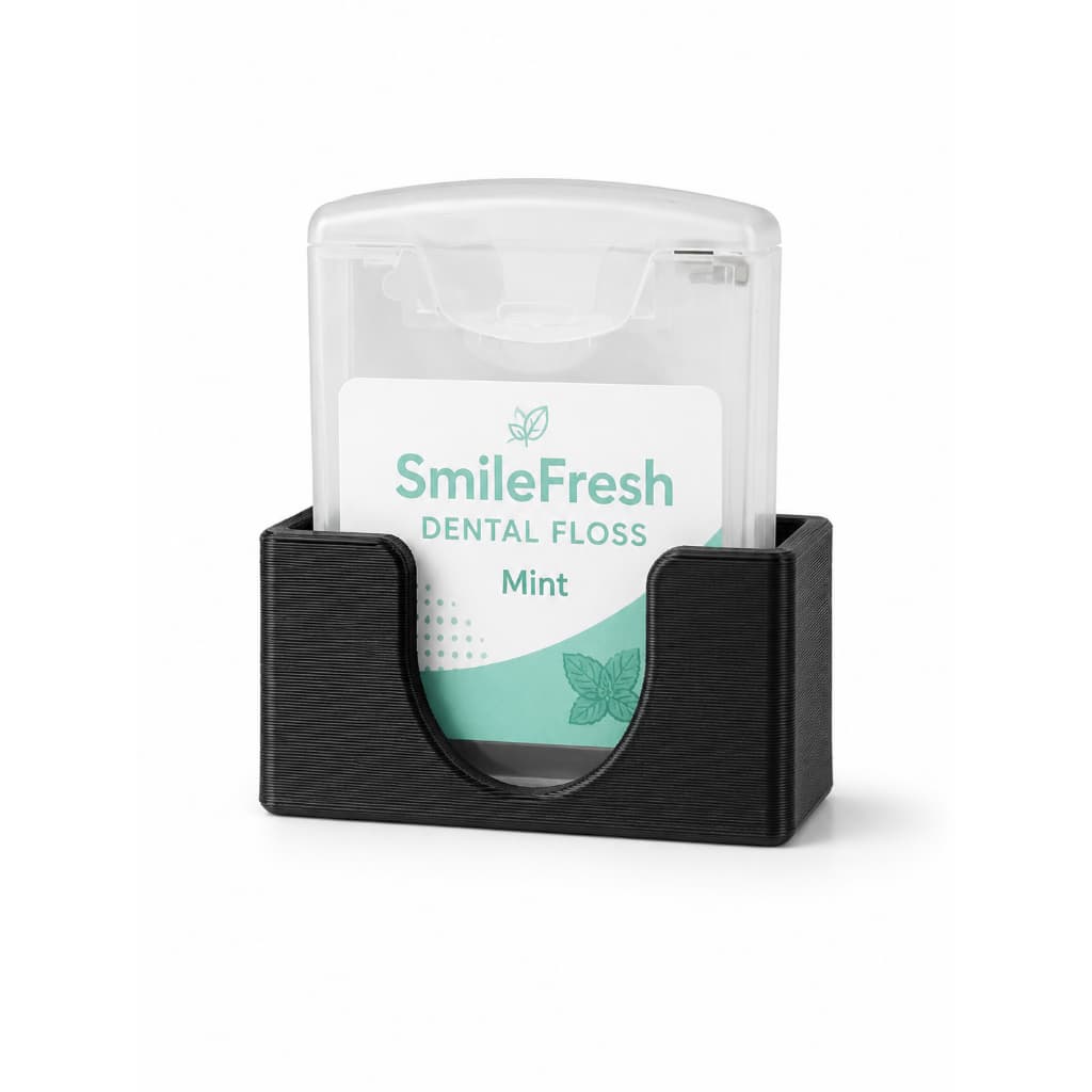 Suporte Organizador para Fio Dental de Parede Banheiro Cores Branco Preto Cinza