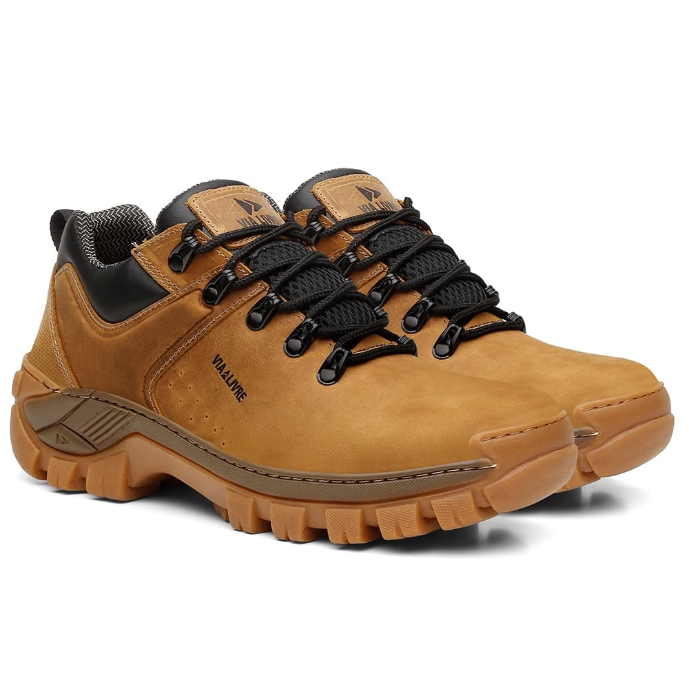 Bota Coturno Adventure Masculino Original couro legítimo Ref S1 Via Livre Com C.A S1 Mississipi