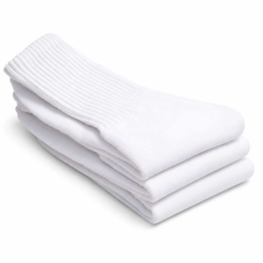 Meias Masculina Kit 12 Pares Cano Alto Longo Sport Algodão branca