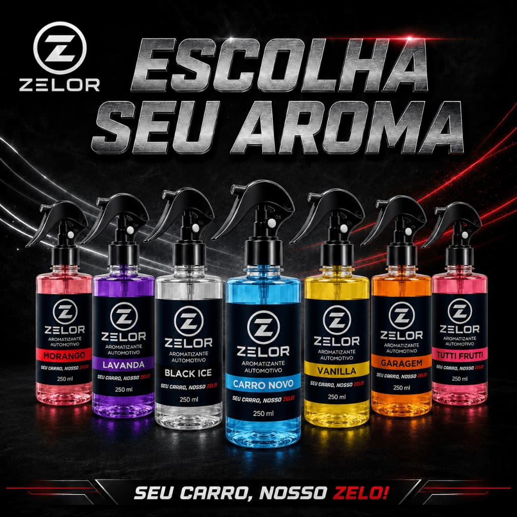 Perfume Automotivo Spray 250ml Zelor Aroma Premium Cheirinho Carro Masculino Alta Fixação Duradouro