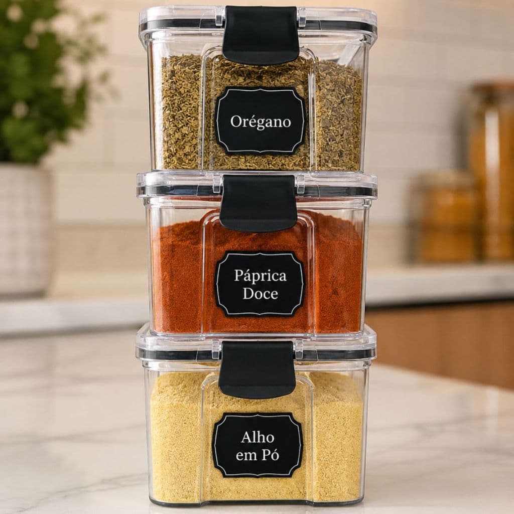 Kit Potes Herméticos Porta Alho Cebola 460ml Pote Multiuso Com Vedação Hermética Porta Mantimentos
