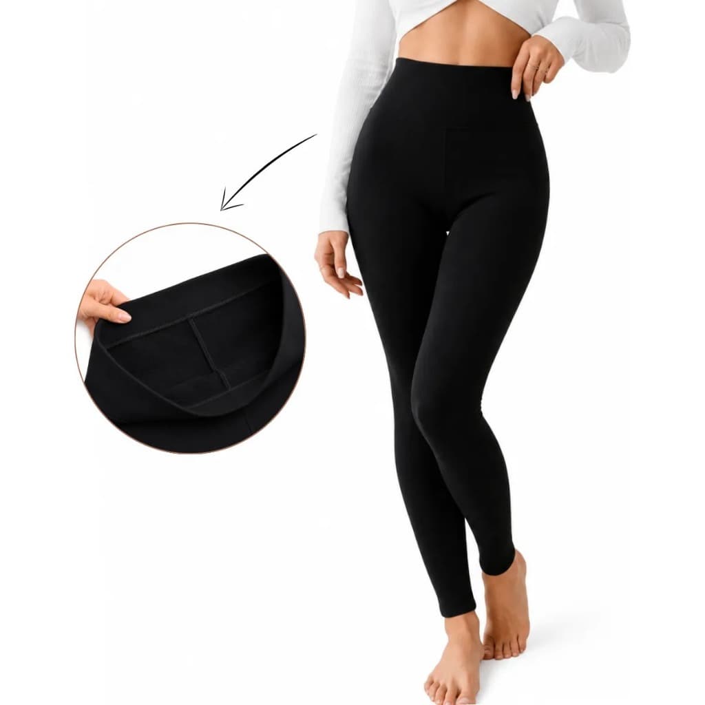 Calça Térmica Feminina Veludo Interno Macia Forrada Quentinha Meia Calça Para O Inverno
