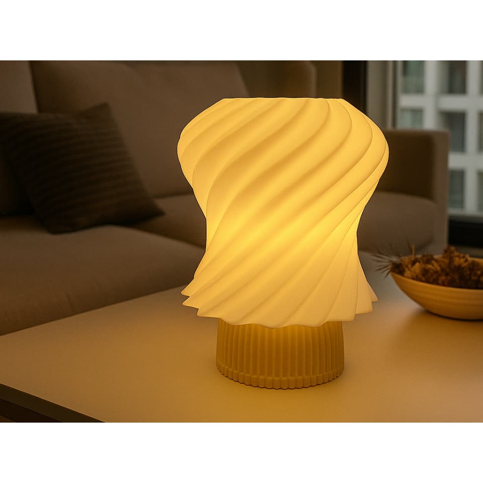 Luminária de Mesa Abajur Eclipse Moderno LED Decorativo Bivolt Design Exclusivo para Quarto Sala e Escritório