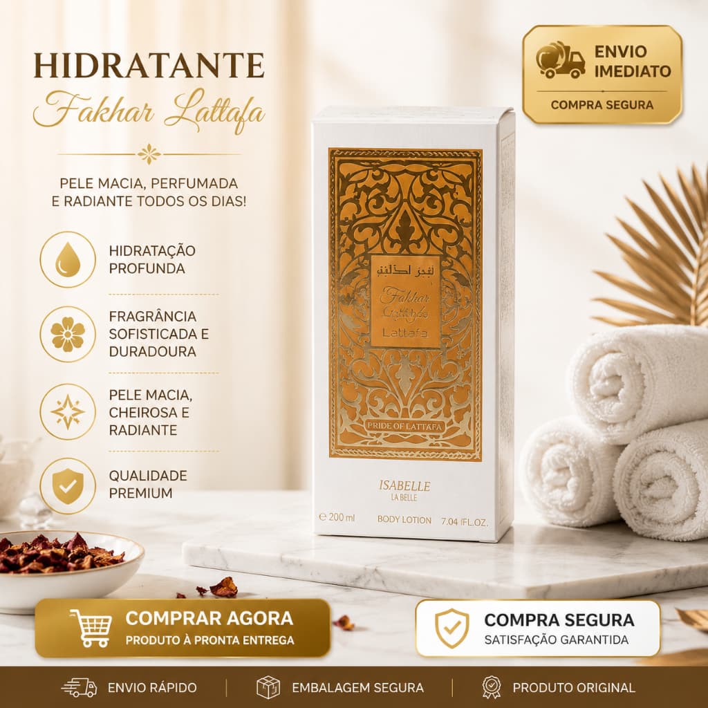 Creme Hidratante Corporal perfumado  FAKHAR ROSE 200g Fragrância duradoura