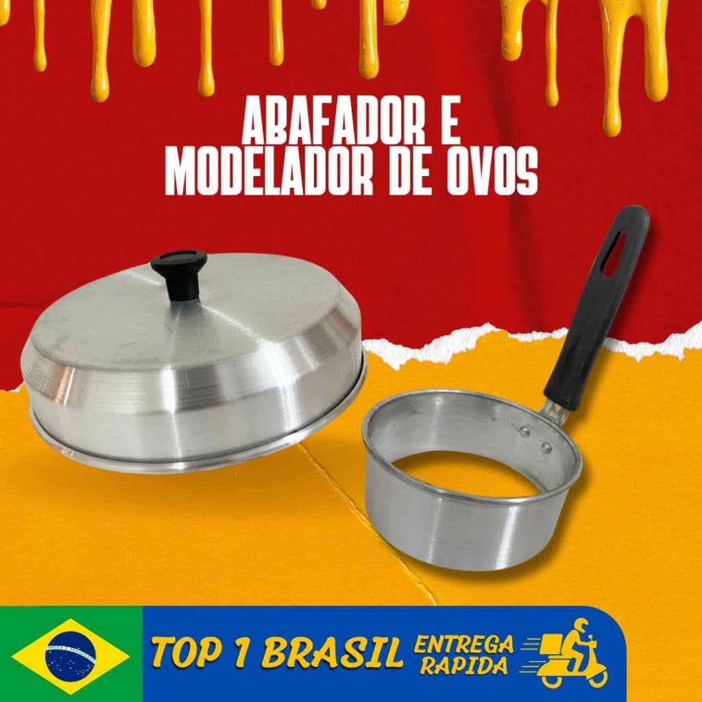Abafador de Hambúrguer e modelador de ovo ou panqueca com cabos de baquelite