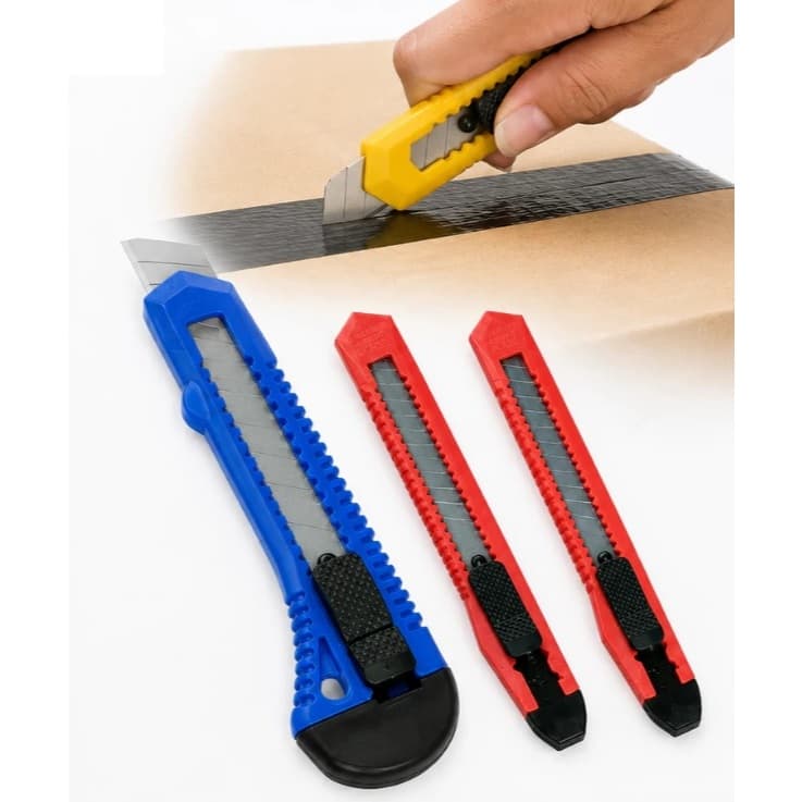 Kit 3 Pcs Estilete Precisão Largo Aço Insulfilm Desenho Cortar e Abrir Caixas