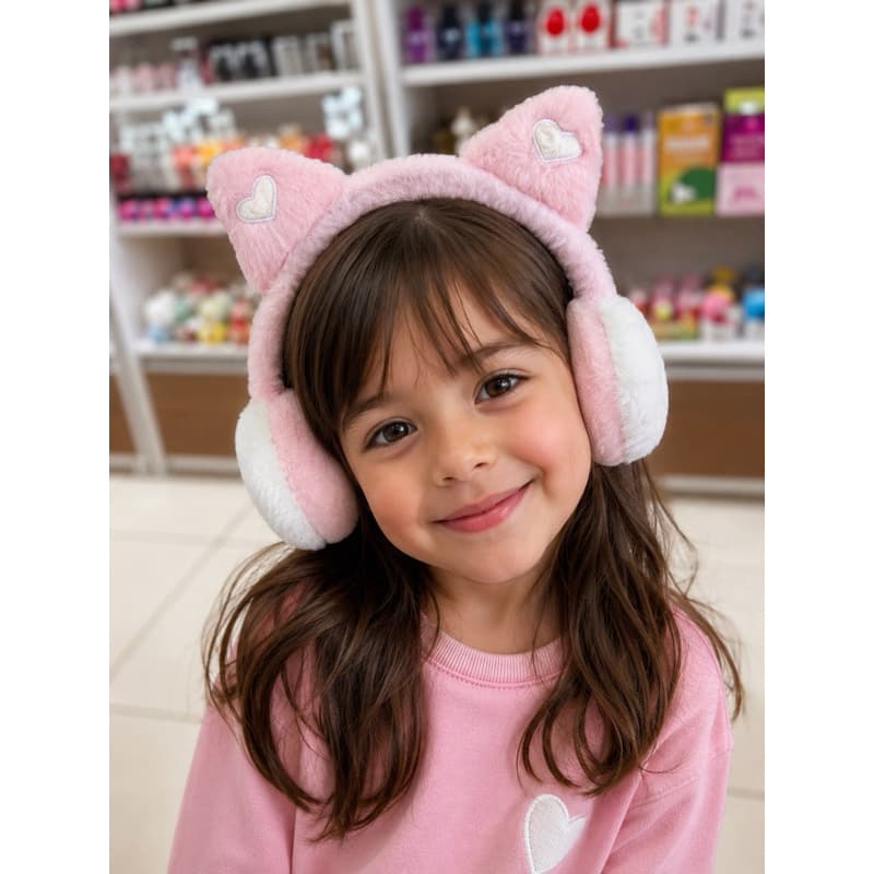 Protetor De Ouvido Frio Inverno Gatinho Menina Confortável Tamanho Único Ajustavel