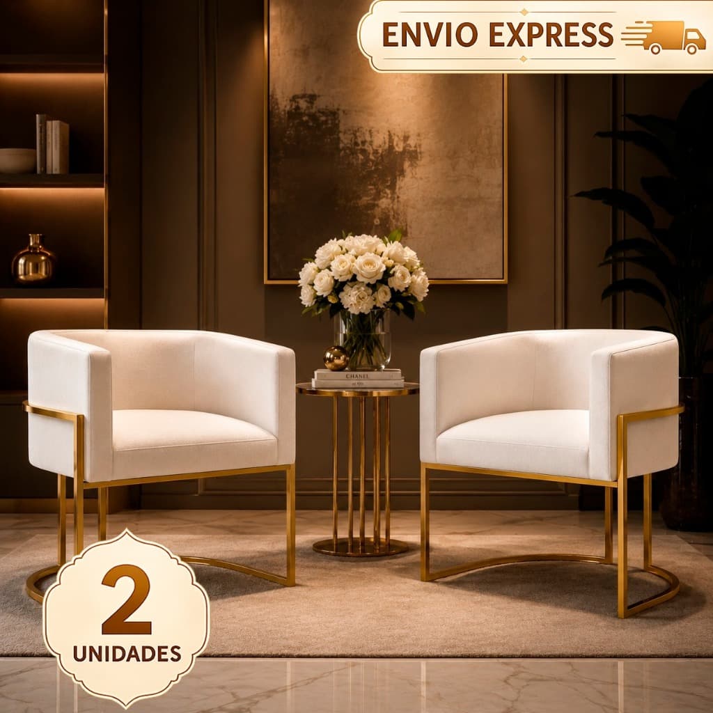 2 Poltronas Decorativa Para Escritório Cadeira Para Clinica Recepção Sala Mesa Jantar Loja Decor