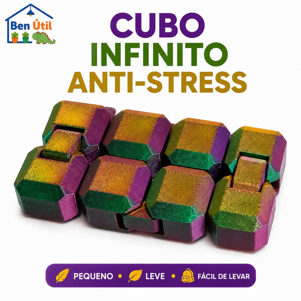 Cubo Infinito Sensorial Fidget Toy Anti Estresse Ansiedade Autismo TEA TDAH Brinquedo Sensorial Crianças Adultos