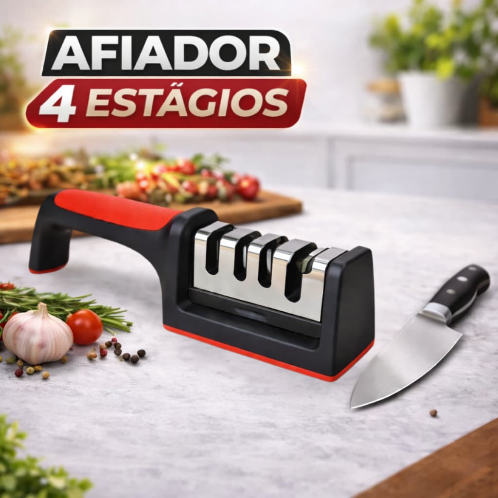 Afiador Amolador Facas Profissional Aço Inox Cozinha Tesoura Antiderrapante Rápida Afiação Diamantado
