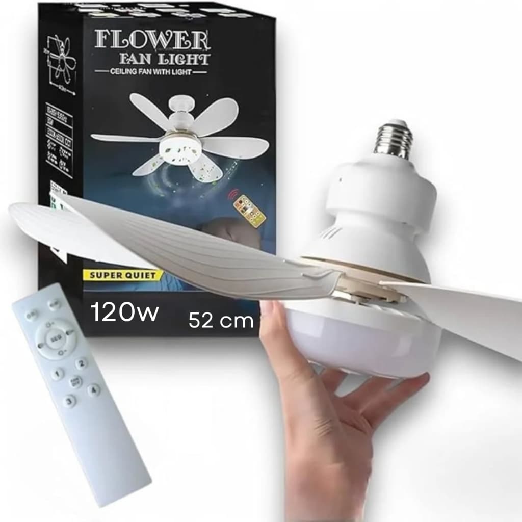 Ventilador De Teto 120w 3 Velocidades Com Luz Led 52 cm
