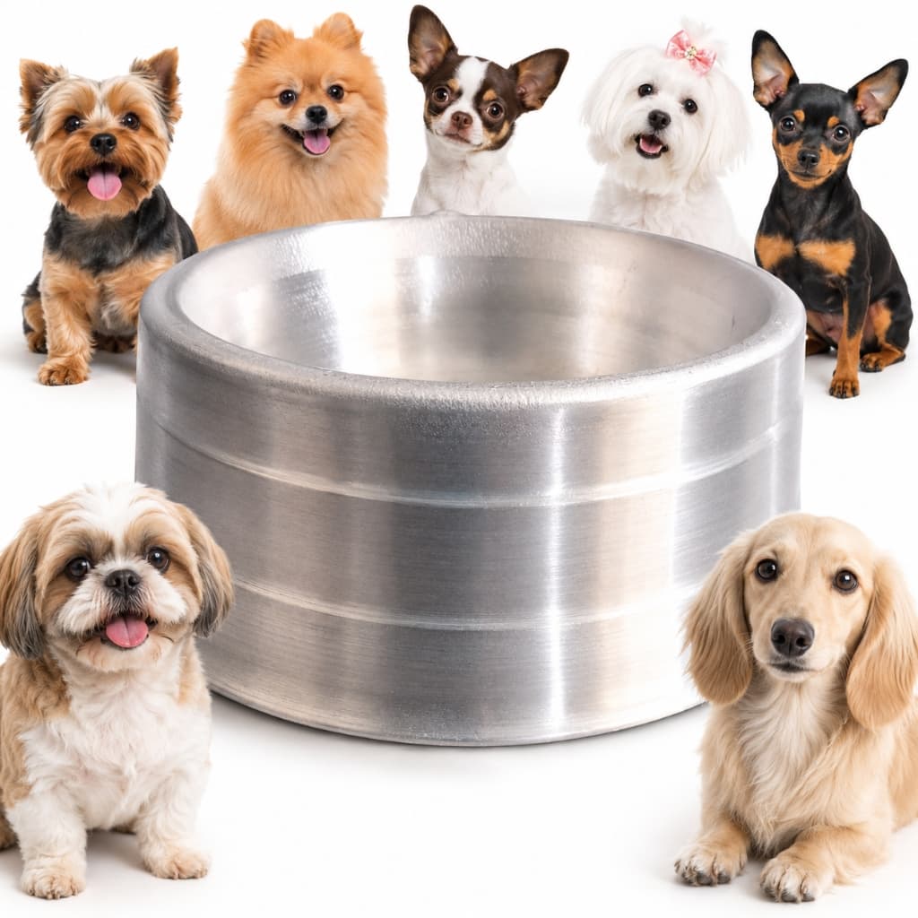 Comedouro Inox para Cachorro Pequeno 250ml Aço Inoxidável Polido Premium Antiderrapante Higiênico