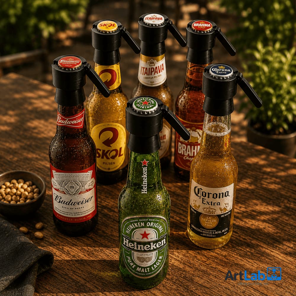 Lançador Abridor de Tampa de Garrafa para Bebidas com Catapulta Uso Fácil e Rápido