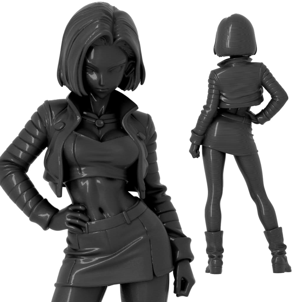 Action Figure Android 18 Dragon Ball Cor Unica - Boneco Colecionavel da Android 18 de Dragon Ball
