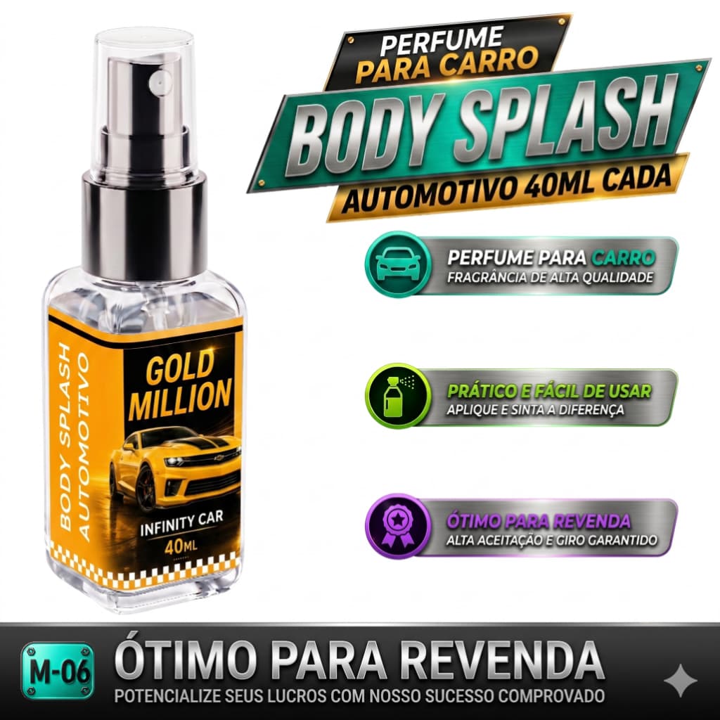Perfume Gold Million Automotivo 40ml Cheirinho de Carro Spray Perfume Para Carro Longa Duração