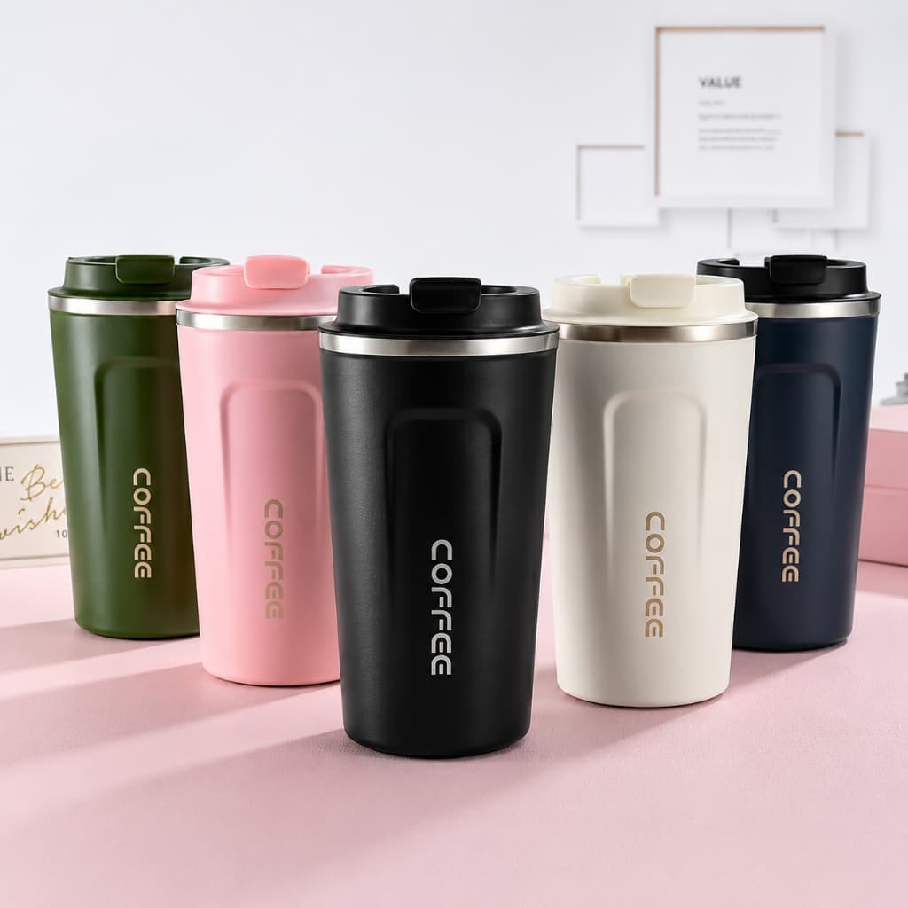Copo Térmico COFFEE com Tampa – Aço Inox 510ML