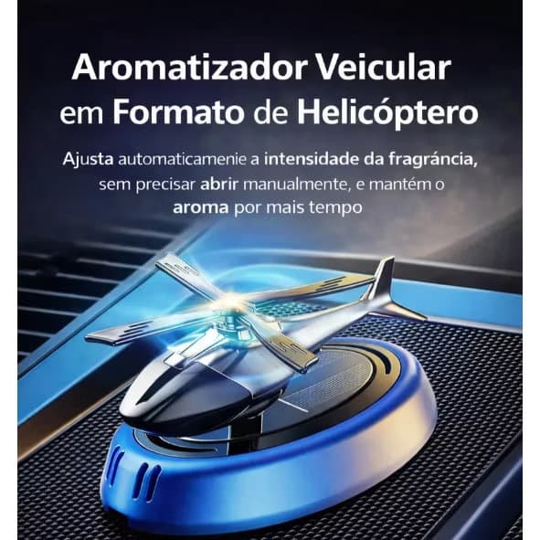 cheirinho ambientador de ar para carro difusor giratório helicóptero alimentado por energia solar