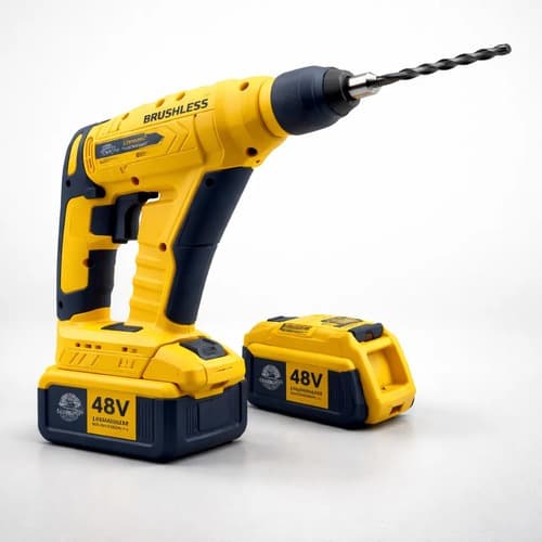 Martelete Rompedor Perfurador 48V Sem Fio 2 Baterias Maleta SDS Plus Profissional Concreto Alvenaria