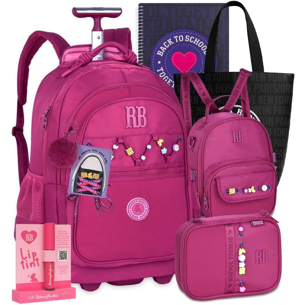 Kit Mochila Escolar Rb Rebecca Bonbon Lançamento Carrinho