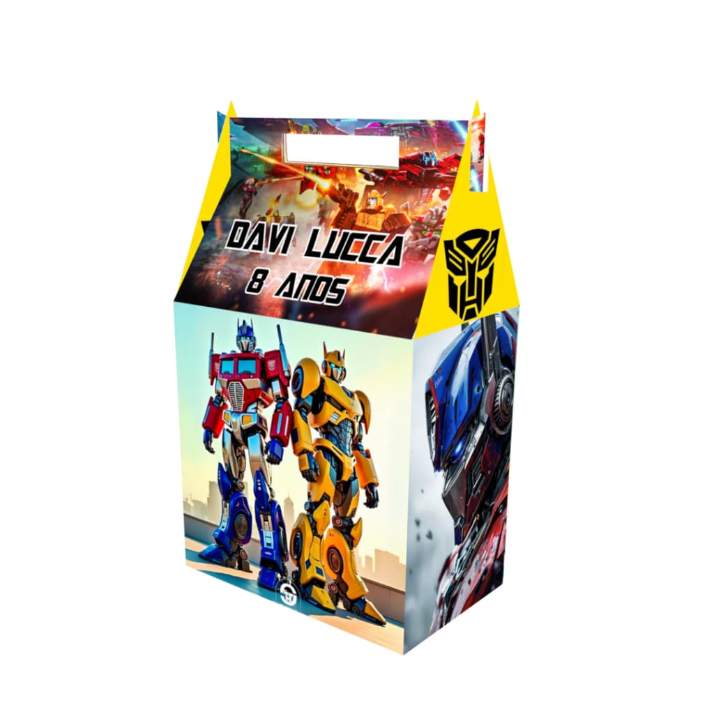 Kit Caixinhas Maletinha Transformers Personalizadas com Nome e Idade Lembrancinha Festa Infantil