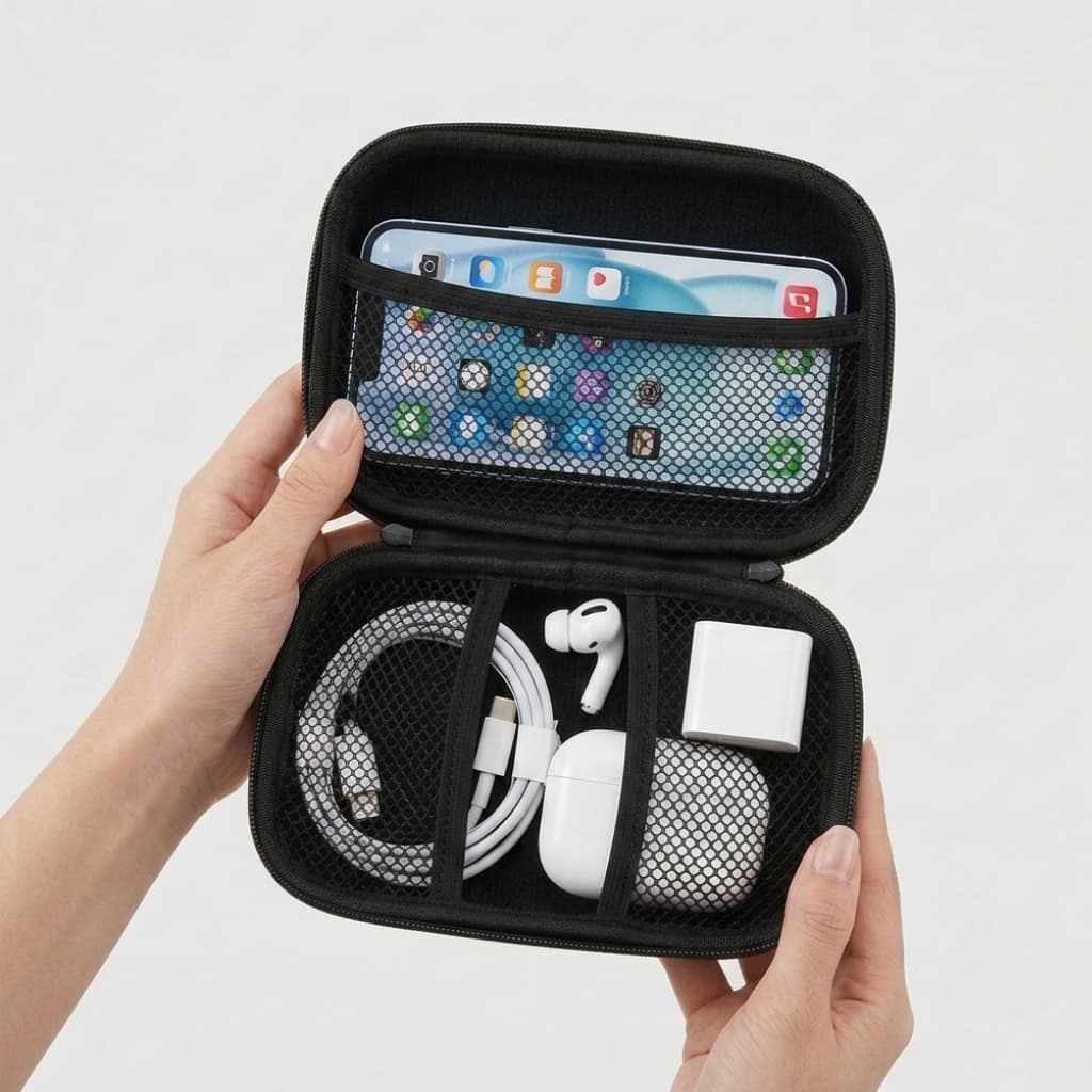 Estojo Organizador Grande para Eletrônicos Case para Fone, Cabos, Carregador e Acessórios