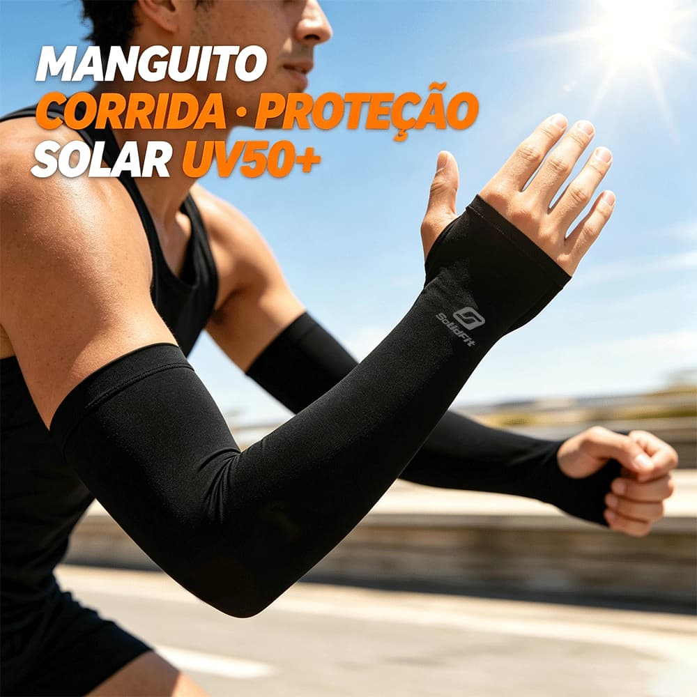 Manguito Corrida Protetor Solar UV50 - Par Manguito Esportivo Leve Proteção Contra Raios