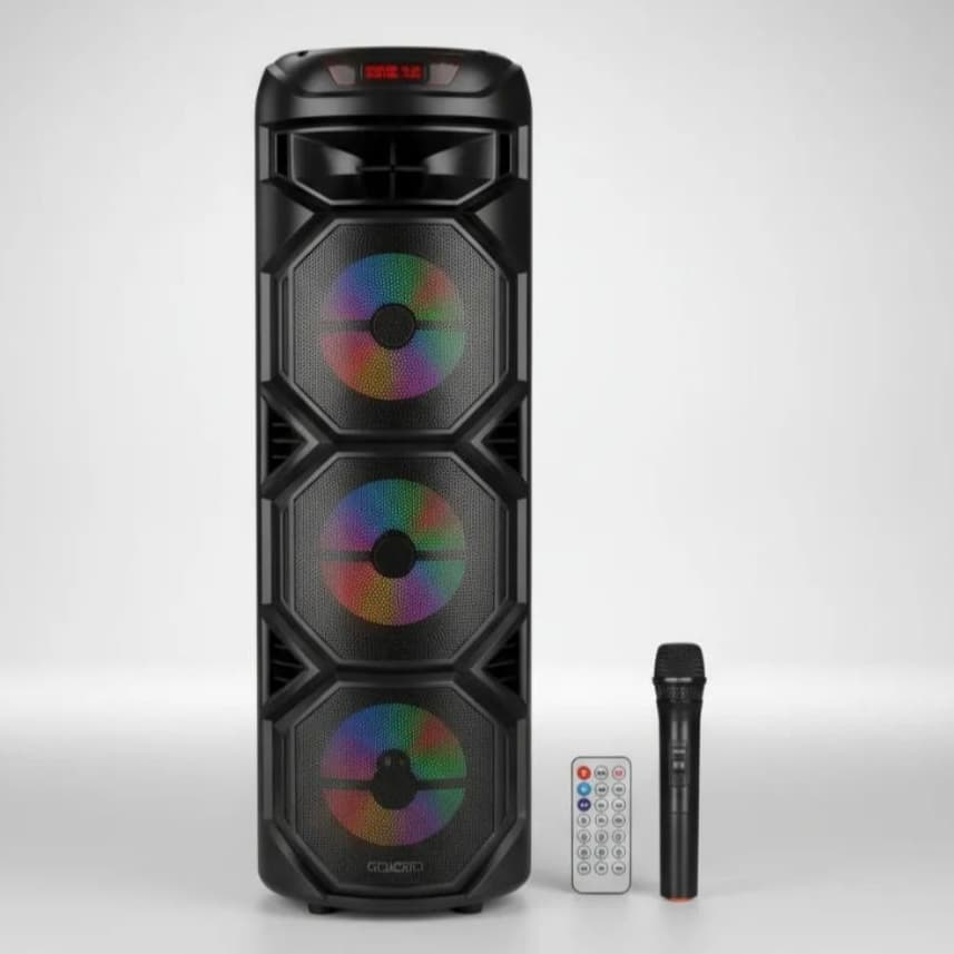 Caixa Som Torre Bluetooth 300w 8x3 S/fio Bateria Preto 127/220v