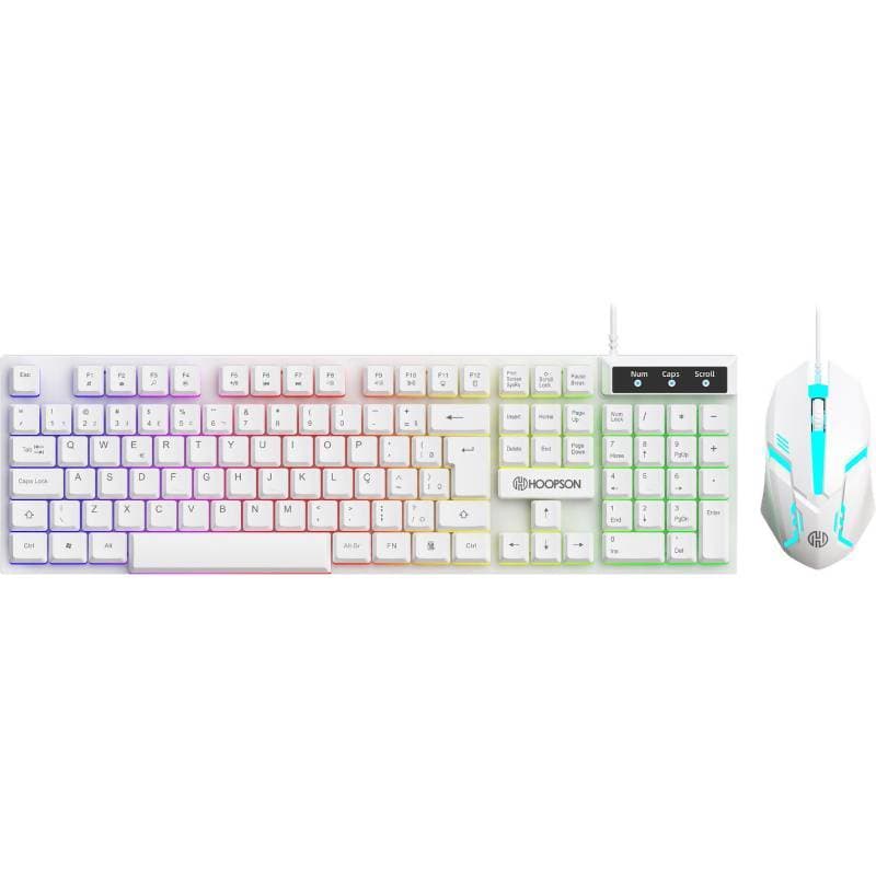 Kit Gamer Teclado E Mouse Branco Hoopson Tpc-096kb