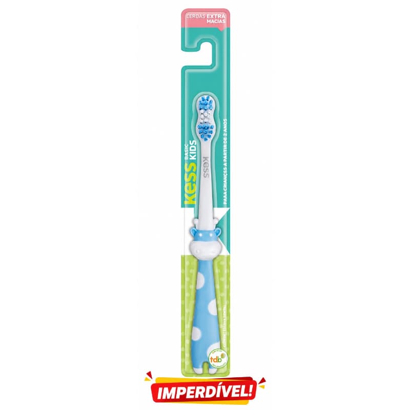 SUPER OFERTA! ESCOVA DENTAL INFANTIL KESS KIDS – CERDAS EXTRA MACIAS – 1 UNIDADE – +2 ANOS