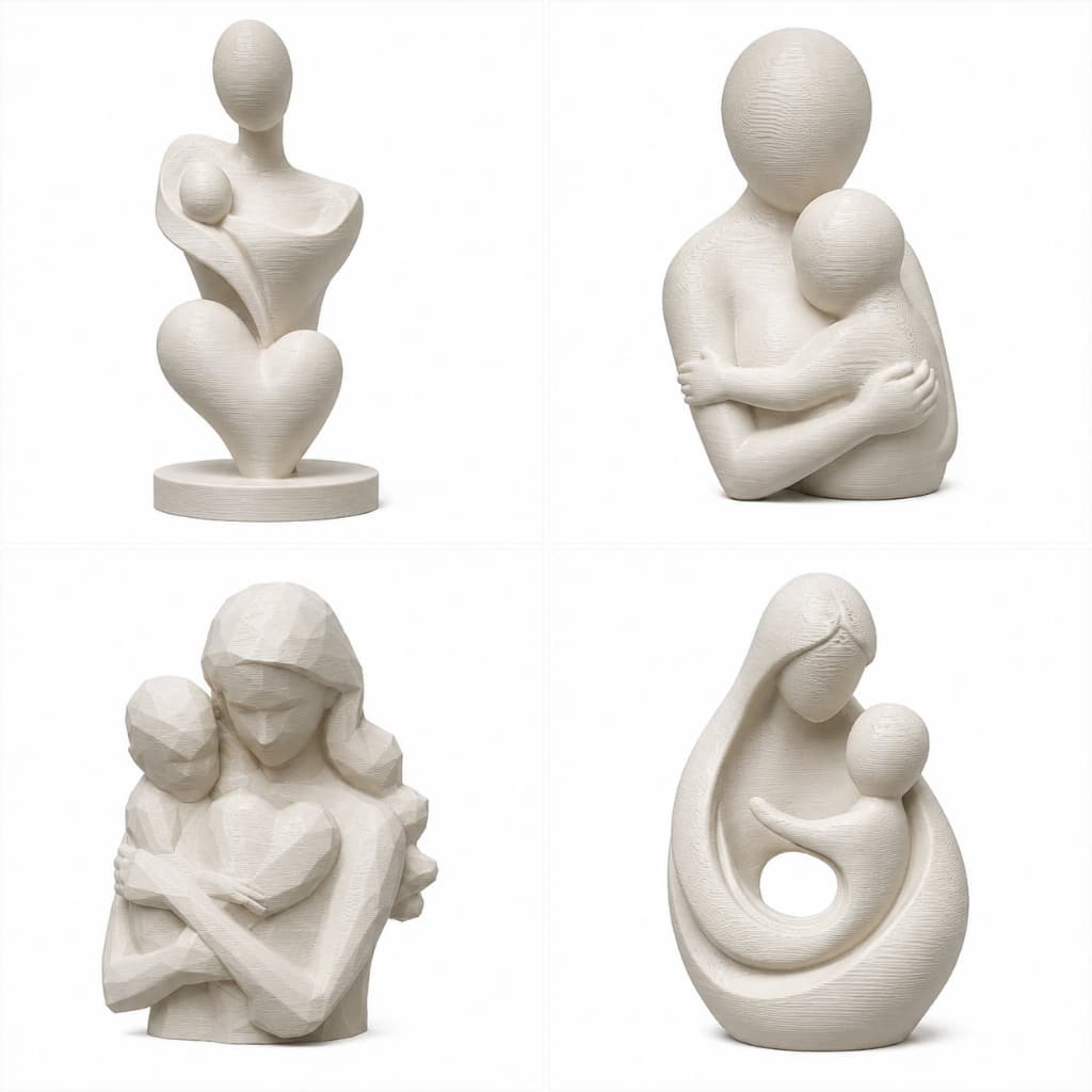 Etatuetas Amor de mãe Decorativas Minimalistas Mãe e Filho com Acabamento Premium