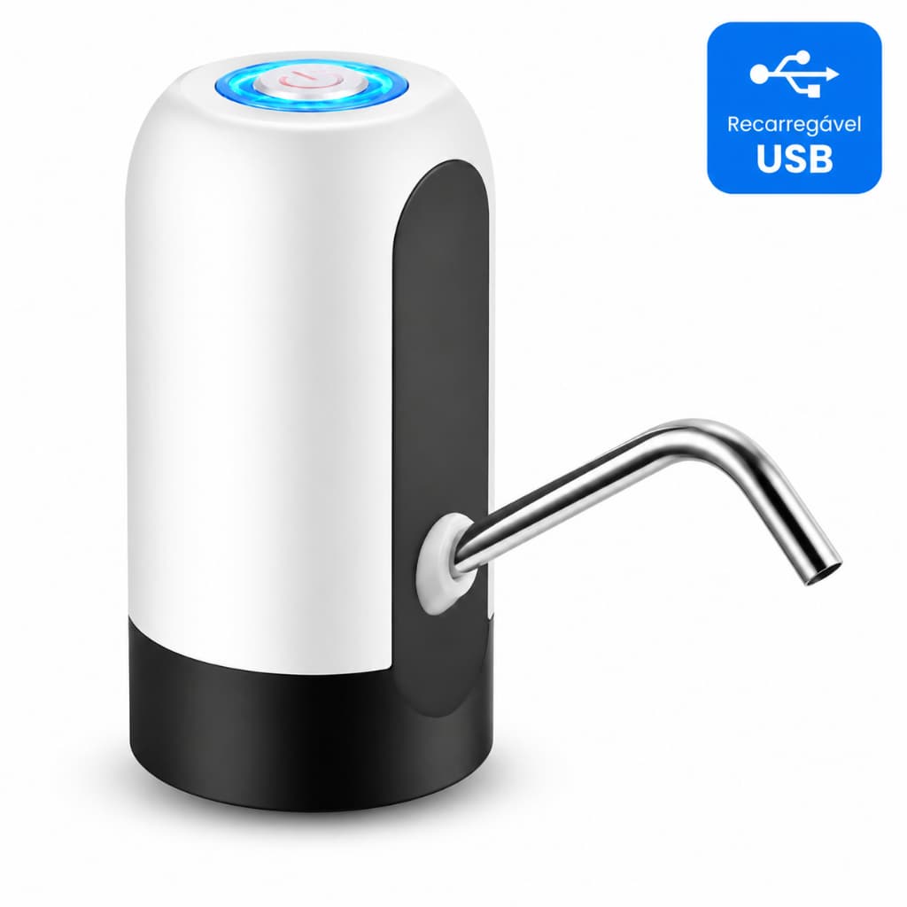 Bomba Elétrica Recarregável USB Galão ÁGua Portátil Silenciosa Universal Garrafão