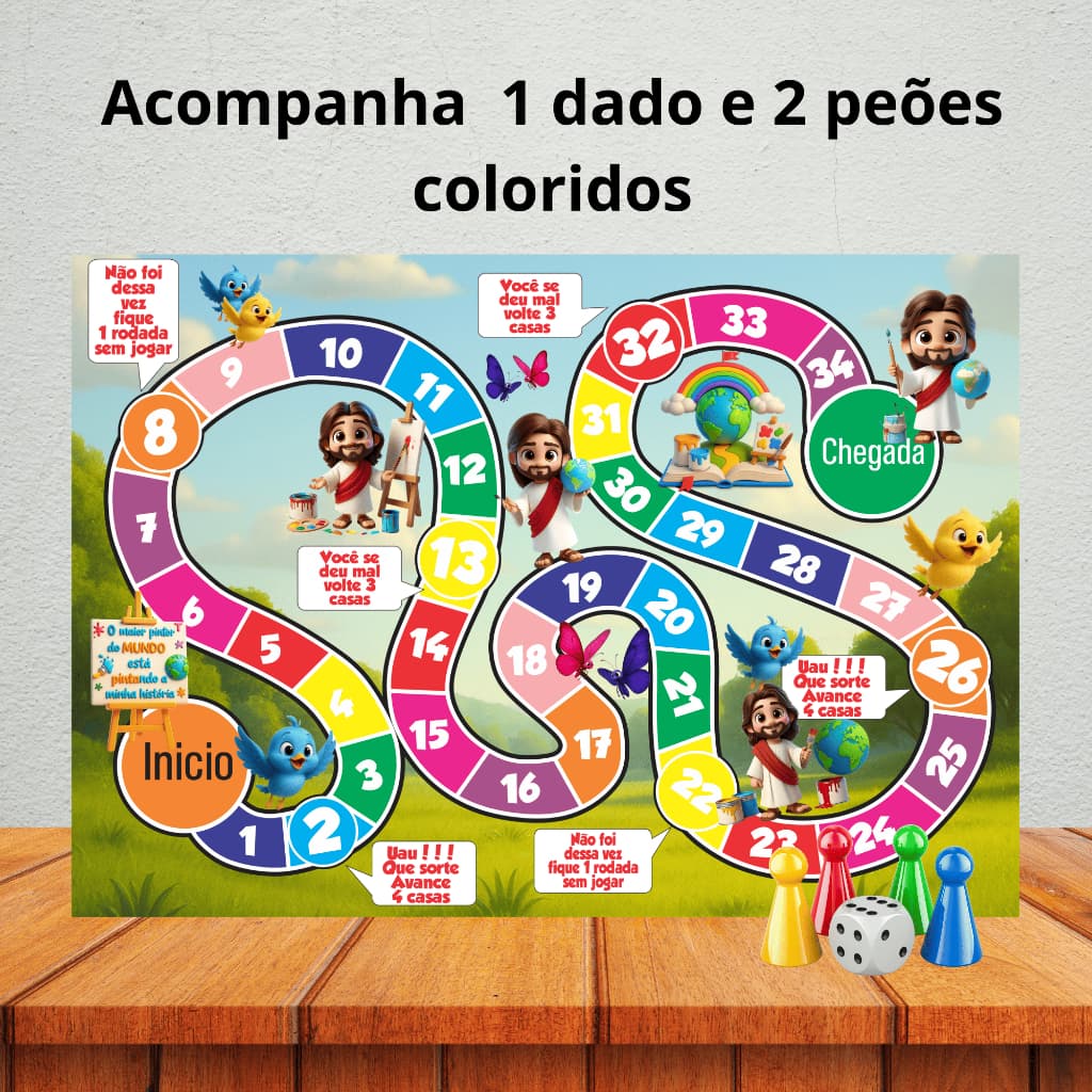 Jogo de tabuleiro para lembrancinha de aniversário/ kit festa/ personalizados - O MAIOR PINTOR DO MUNDO