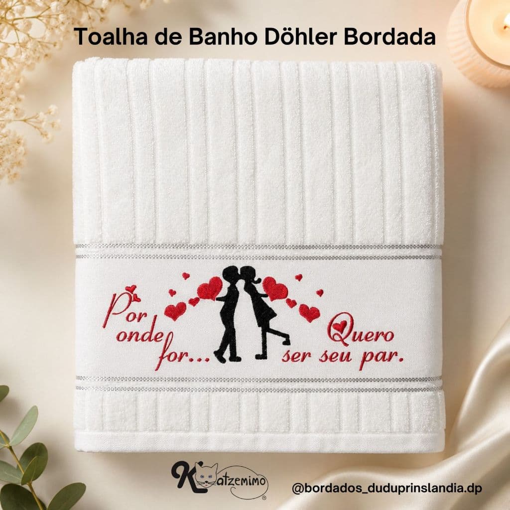 Toalha de Banho Döhler Bordadada Para presentear seu amor