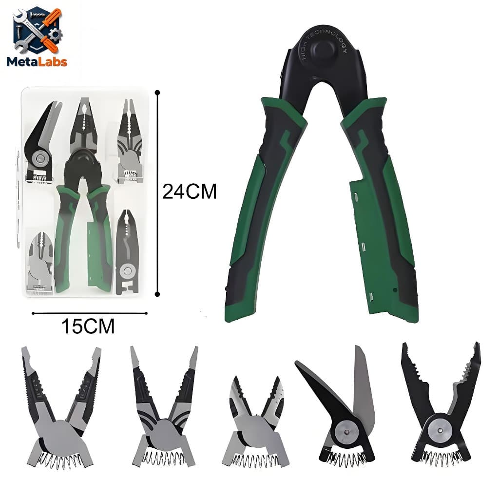 Kit Alicate Multifuncional 6 em 1 com Decapador Crimpador Cortador e função de detecção de eletricidade