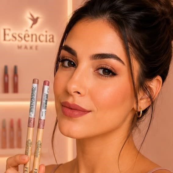 Lápis Labial Fenzza Chocco Nude e Rosé Alta Pigmentação Longa Duração