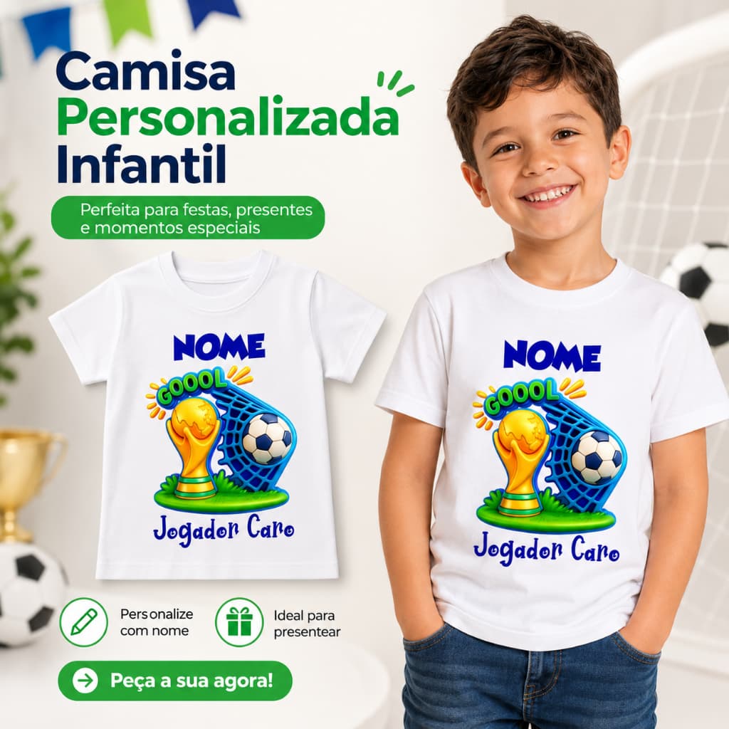 Camisa Personalizada Aniversário Jogador Caro com Nome - TN939