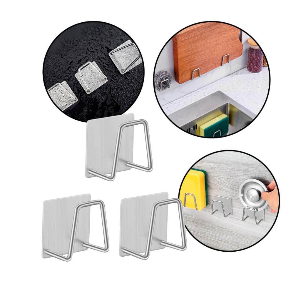 Kit 3 Suporte Porta Esponja Bucha Pia Inox