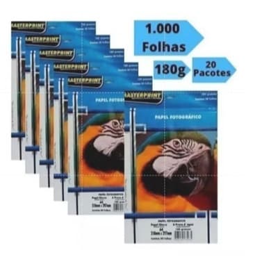 Papel Fotografico 180g 1000 Folhas Glossy A4 Masterprint SUPER PROMOÇÃO!