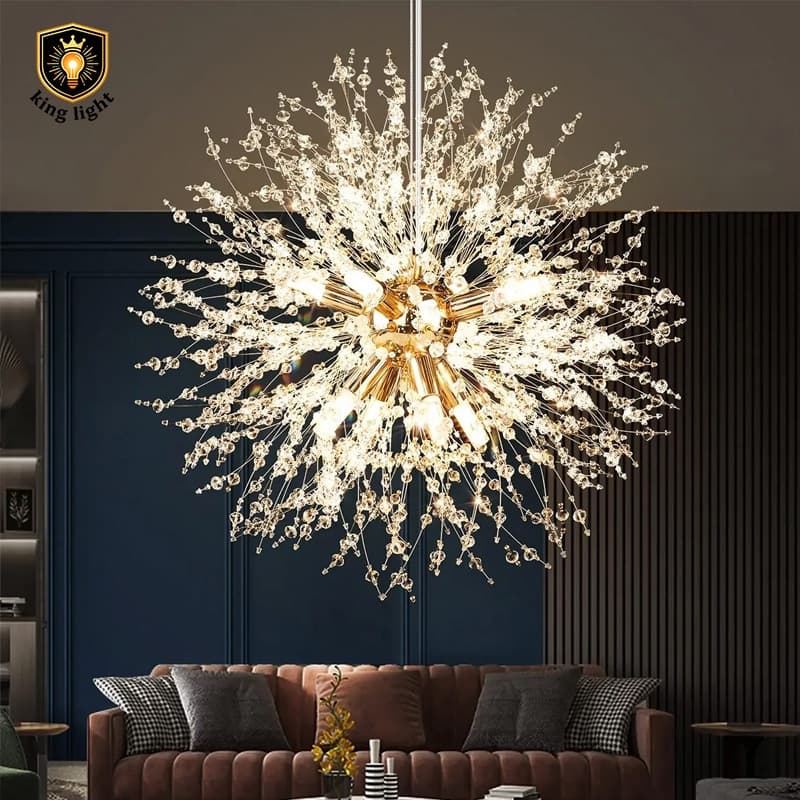 Lustre LED Pendente Dente de Leão 3 Cores, Luminária Moderna para Sala de Jantar Quarto Casa