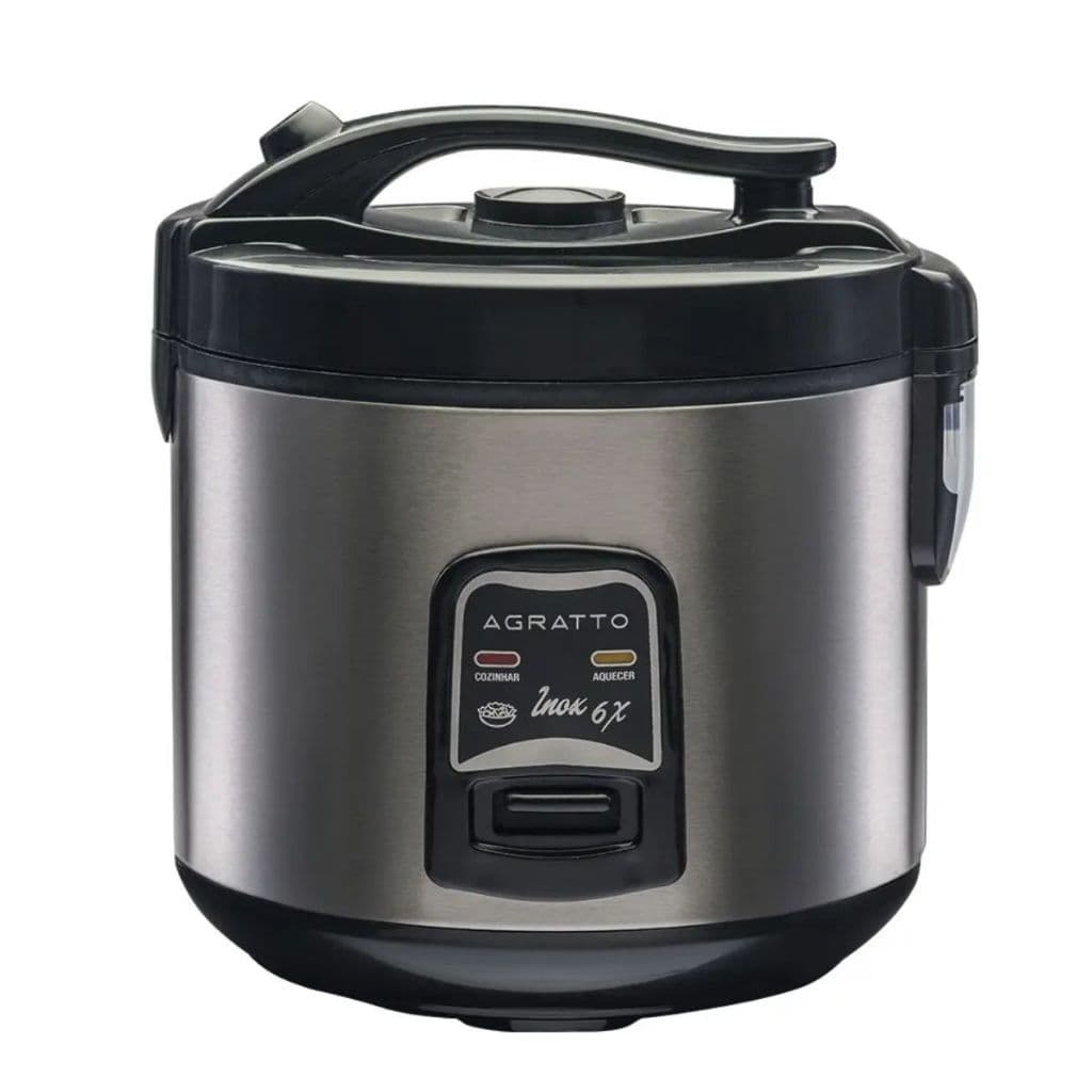 Panela Elétrica de Arroz 400W Inox com Tampa de Vidro