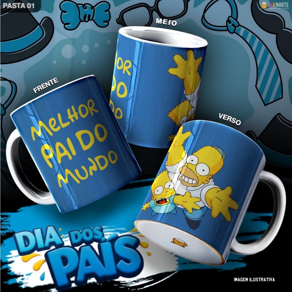 Caneca Cerâmica 325 ml Dia dos Pais Simpson