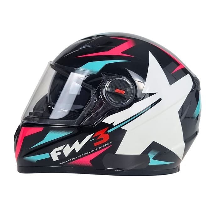 CAPACETE FW3 GTX STAR ESTRELA TIFFANY/ROSA  SUPER LANÇAMENTO COM ÓCULOS INTERNO SOLAR NOVO
