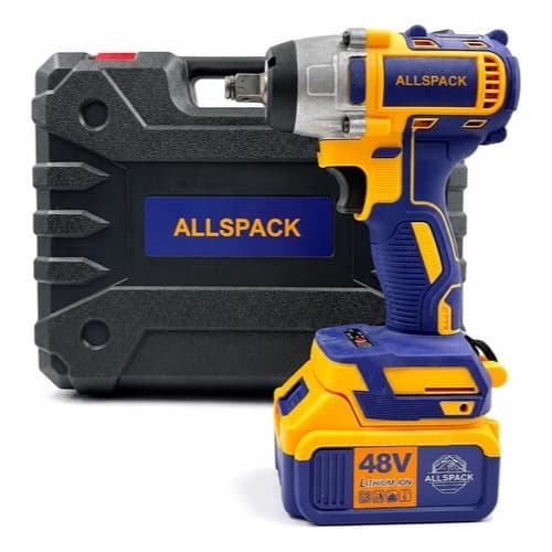 Chave De Impacto Profissional 48V Sem Fio 2 Baterias Recarregáveis Com Maleta E Acessórios