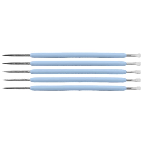 Kit com 5 Espátulas Palito de Unhas em Inox com Silicone cor Azul Candy - Coleção Candy Colors - Talita Cardozo