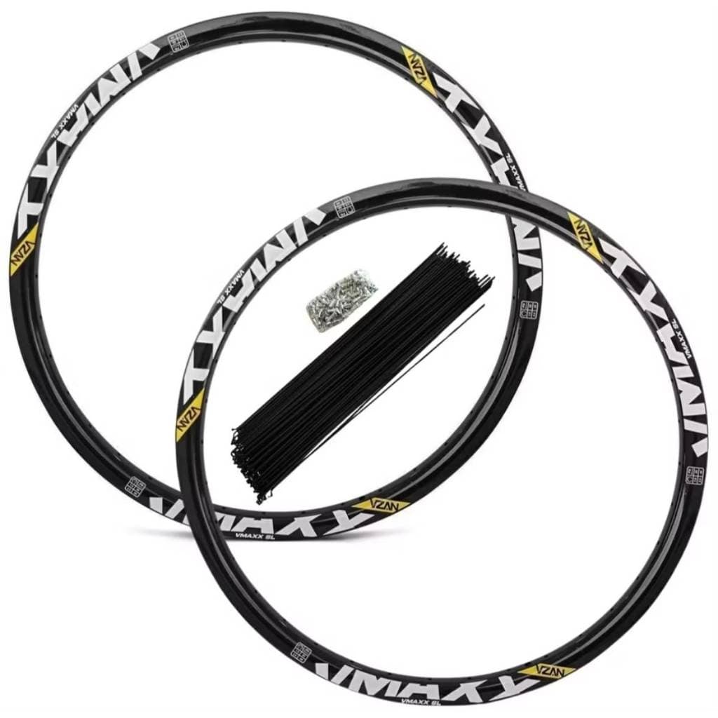 Aro 26 Roda Folha Vzan Vmaxx 24/26/29/36F Preto Freio À Disco Kit 2 Rodas