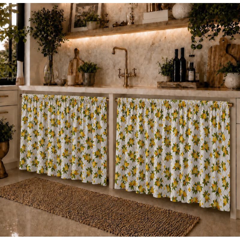 Cortina de Pia 1,40x0,80 cm Decoração Cozinha